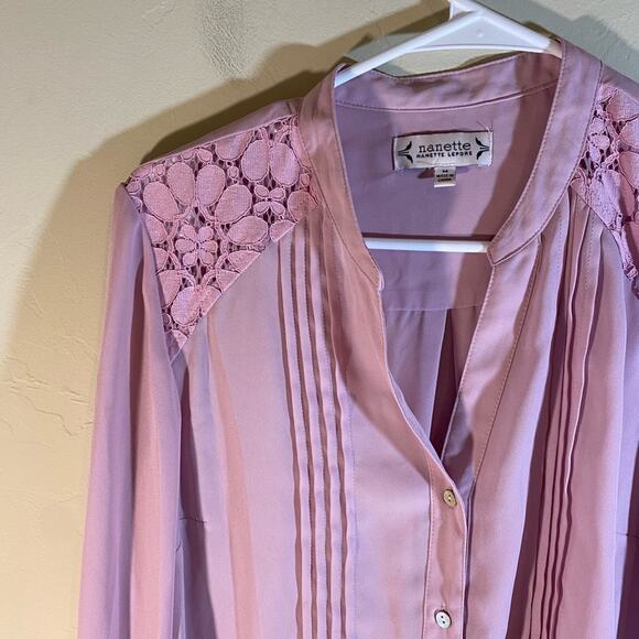 Nanette Lenore Button Up Top Purple Size Medium - Picture 6 of 8